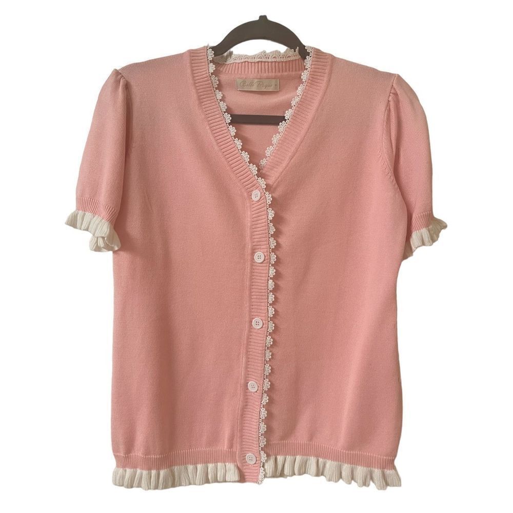 Vintage sweater by Belle Poque pink sz Small